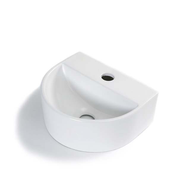 Luca wandfontein van keramiek 30,5x25x12 cm met of zonder kraangat wit mat of glans