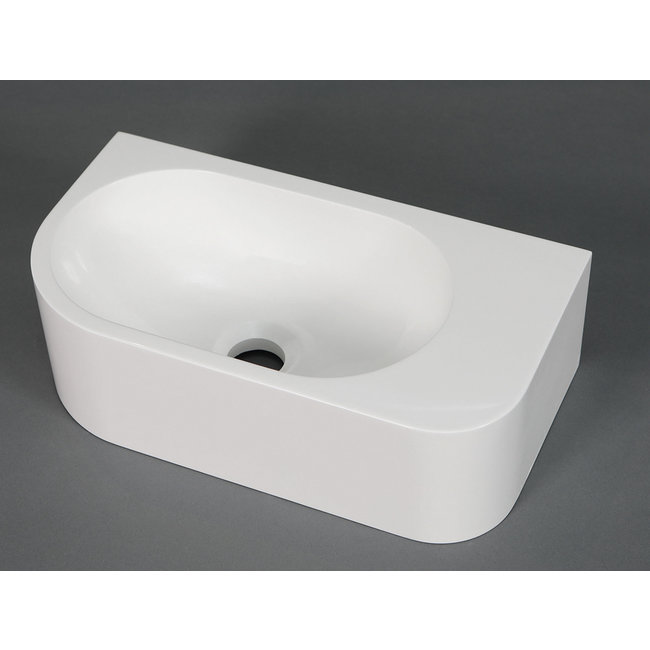 Luca Mineral Stone wandfontein 40x21,5x12 cm zonder kraangat (zelf doorboren) wit glans