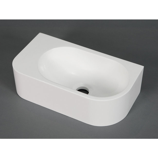 Luca Mineral Stone wandfontein 40x21,5x12 cm zonder kraangat (zelf doorboren) wit glans