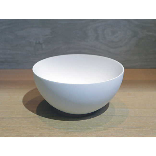 Luca Solid Surface fontein waskom rond 24x24x12 cm met dunne rand wit (mat) of antraciet (mat)