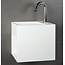 Luca Solid Surface fontein met open schap 35x18,5x32 cm met verdekte afvoer en kraangat rechts wit (mat of glans)
