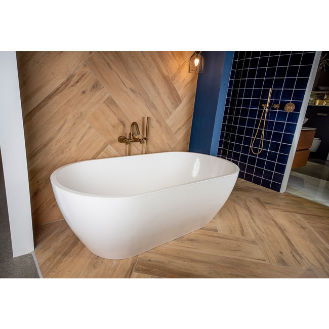 Luca Vasca Solid Surface vrijstaand bad 160x80x54 cm wit mat