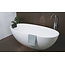 Luca Vasca  Mineral Stone vrijstaand bad met sleufoverloop 180x80x60 cm wit glans