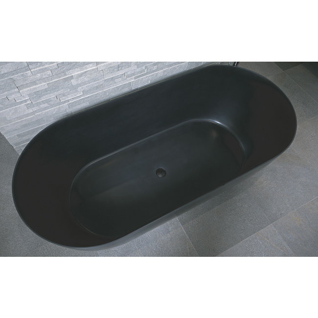 Luca Vasca Solid Surface vrijstaand bad met dunne rand 175x80x58 cm mat wit of antraciet mat