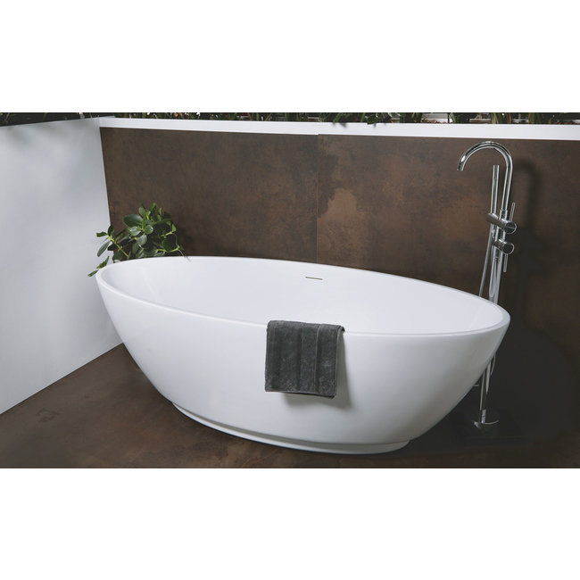 Luca Primo acryl vrijstaand bad 180x80,5x60 cm hoogglans wit inclusief klikwaste chroom