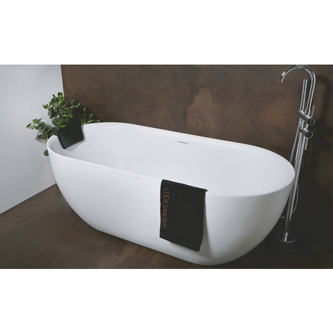 Luca Primo acryl vrijstaand bad met dunne rand 170x78x60 cm wit inclusief klikwaste chroom