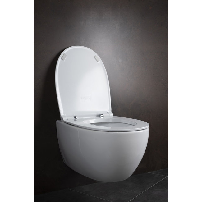 Globo 4All wandcloset zonder spoelrand 54x36 cm + toiletzitting