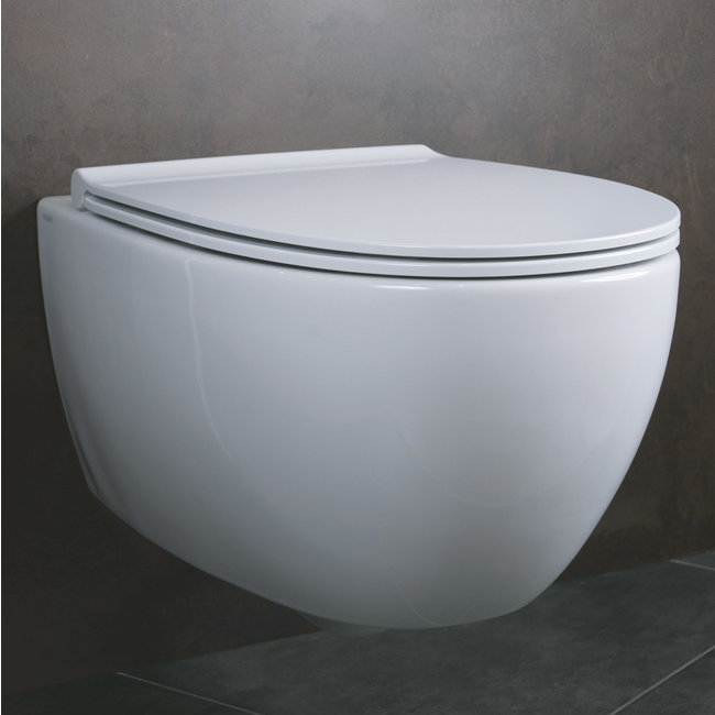 Globo 4All wandcloset zonder spoelrand 54x36 cm + toiletzitting