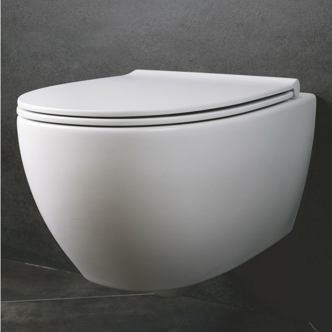 Globo 4All wandcloset zonder spoelrand 54x36 cm + toiletzitting