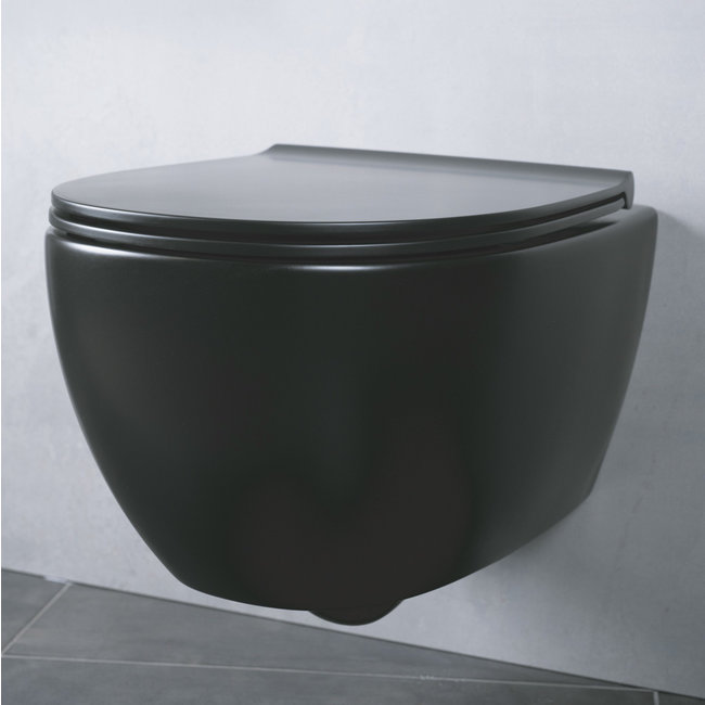 Globo 4All wandcloset zonder spoelrand 54x36 cm + toiletzitting