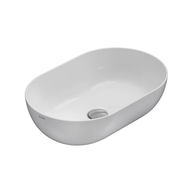 Globo opzetwastafel T-Edge ovaal zonder overloop diverse maten wit glans
