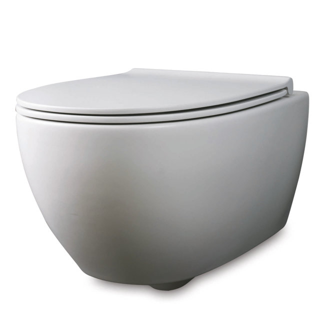 Globo 4All wandcloset zonder spoelrand 54x36 cm + toiletzitting