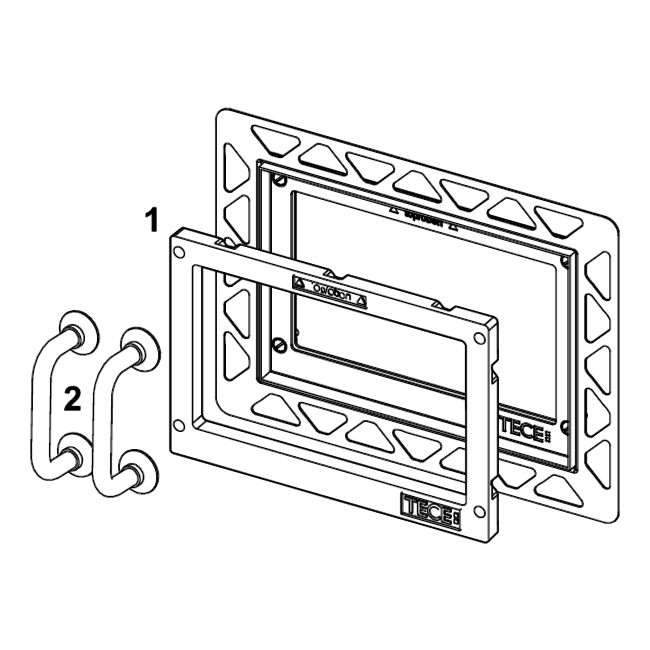TECE wc-inbouwraam voor vlakke inbouw in diverse uitvoeringen