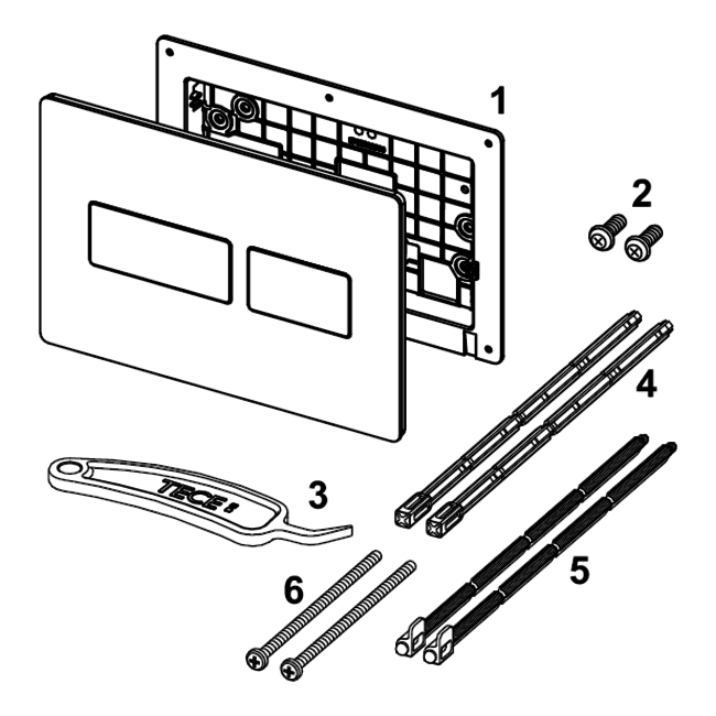 TECEsolid wc-bedieningsplaat voor duospoeltechniek in diverse kleuren