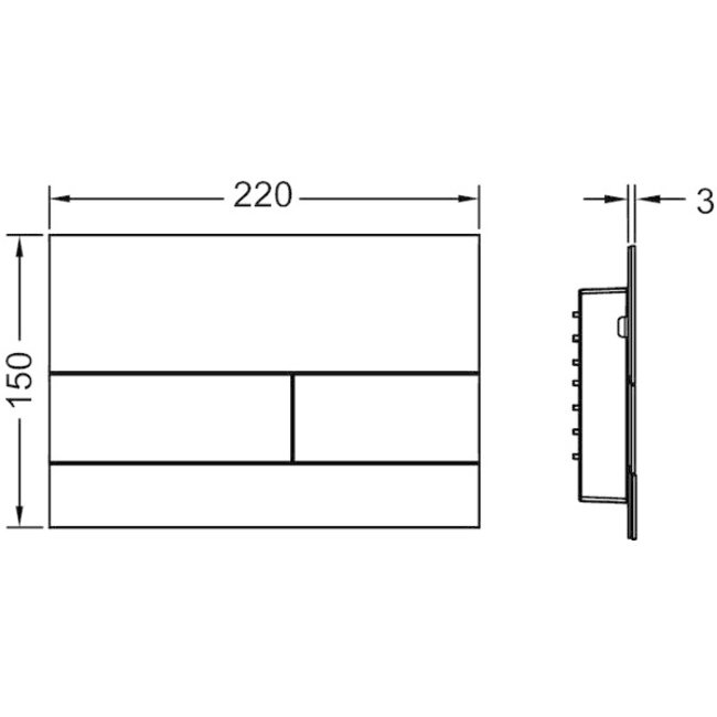 TECEsquare II wc-bedieningsplaat van metaal voor duospoeltechniek in verschillende kleuren