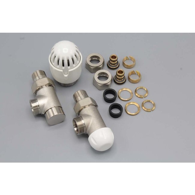 Instamat standaard thermostische aansluitset messing/vernikkeld