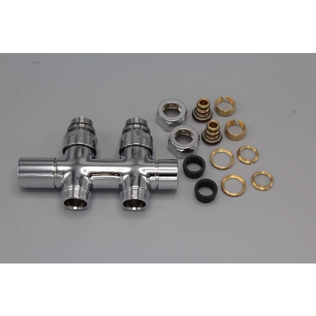 Instamat Twin Valve Light aansluitblok ½" chroom haaks of recht