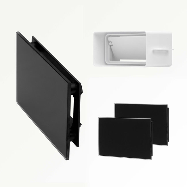 Sunshower ventilatierooster rechthoek 15x9 cm White | Black | Organic Grey