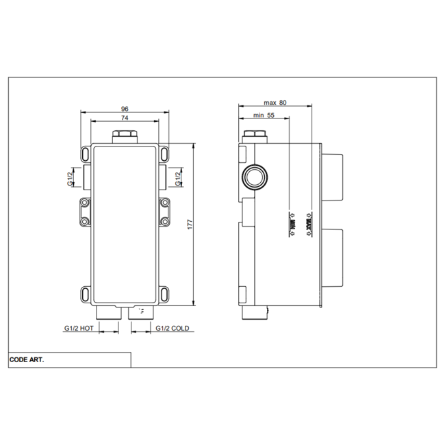 Alberi Universeel inbouwdeel voor 2-weg thermostaat