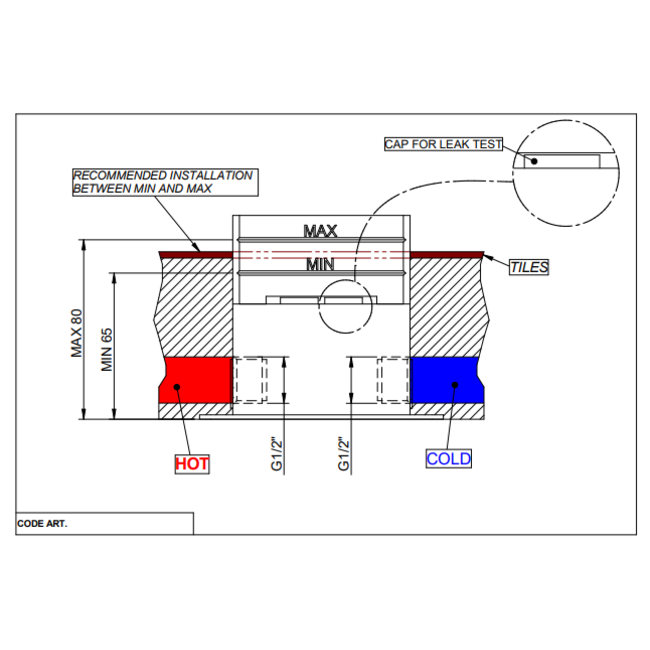 Alberi Universeel basisgarnituur voor staande badkraan