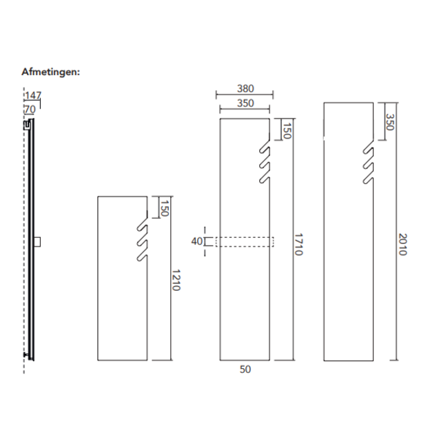 Instamat elektrische designradiator Volata T