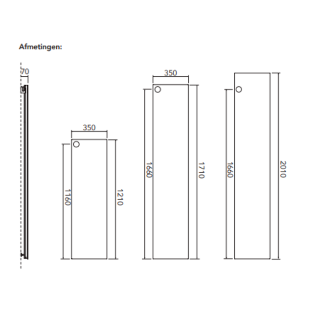 Instamat elektrische designradiator Volata O