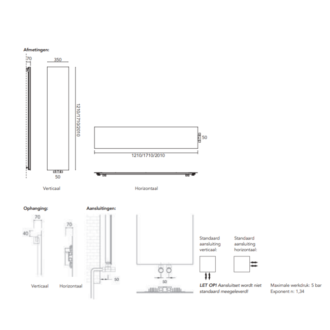 Instamat designradiator Volata V