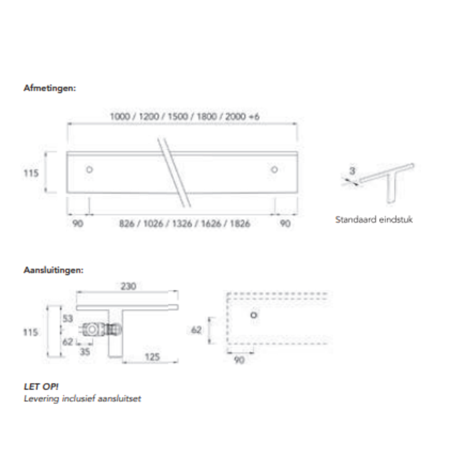 Instamat horizontale designradiator T1M