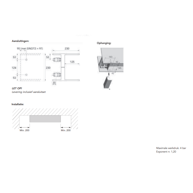 Instamat horizontale designradiator T2H
