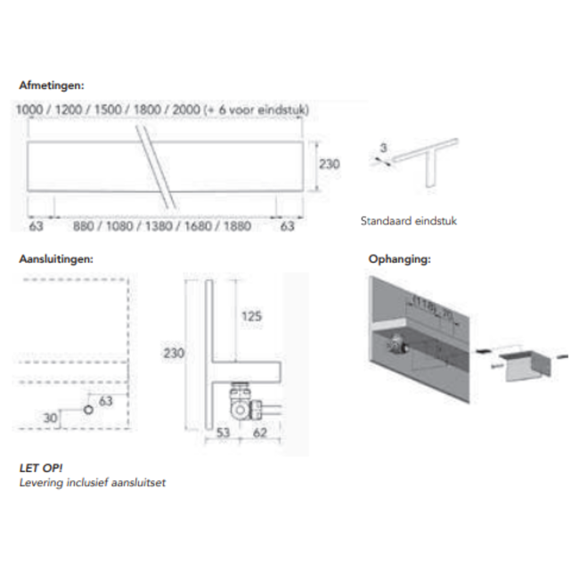 Instamat horizontale designradiator T1P