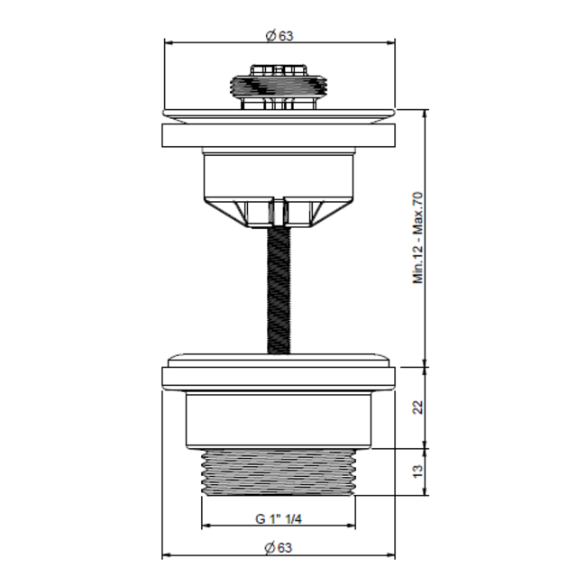 Alberi Salice wastafelplug 1.1/4" in diverse kleuren