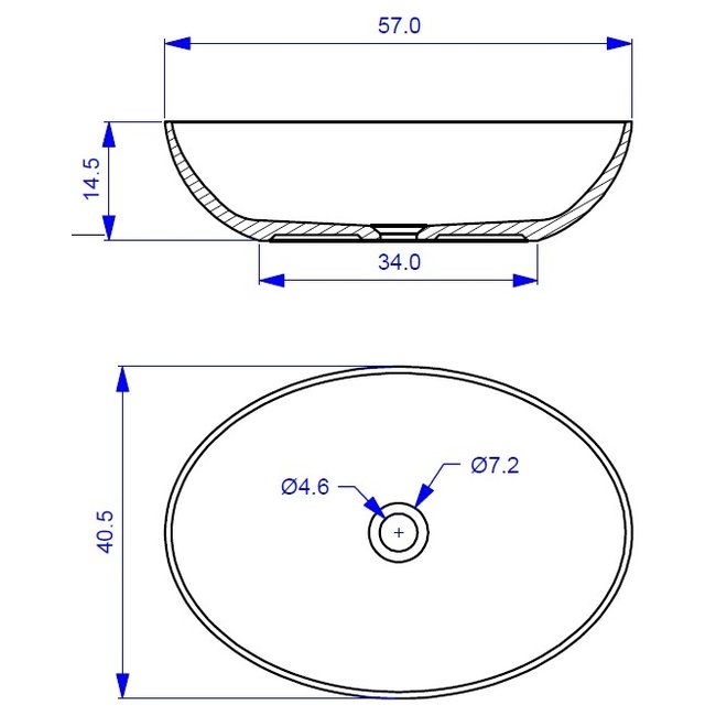 Alberi Opalus ovale opzetwastafel 57x40 cm in kleur mat wit