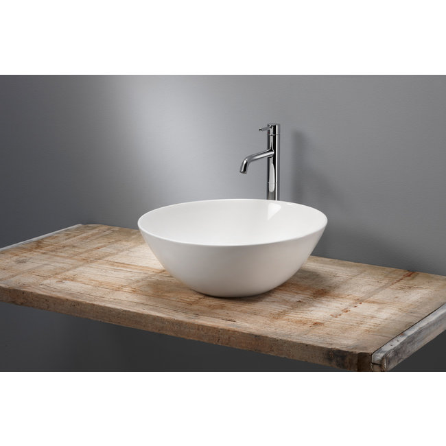 Alberi Acero ronde opzetwastafel wit in twee maten