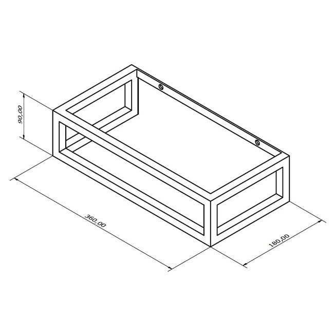Alberi Ilex frame voor fontein 36x18x9 cm in de kleur mat zwart