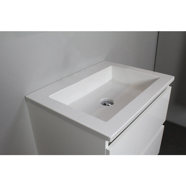 Basic Line Start badmeubel Ice White onderkast en acryl wastafel 0 kraangat