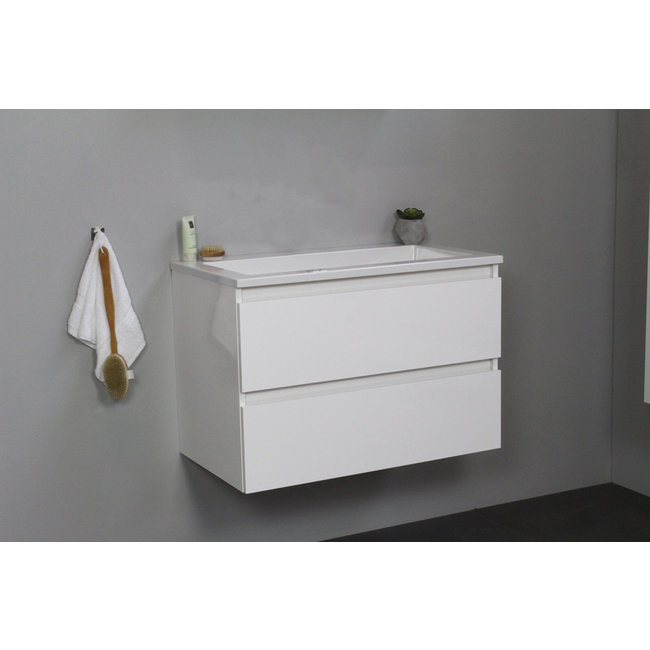 Basic Line Start badmeubel Ice White onderkast en acryl wastafel 0 kraangat