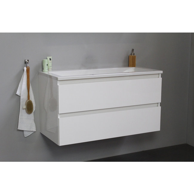 Basic Line Start badmeubel Ice White onderkast en acryl wastafel 0 kraangat