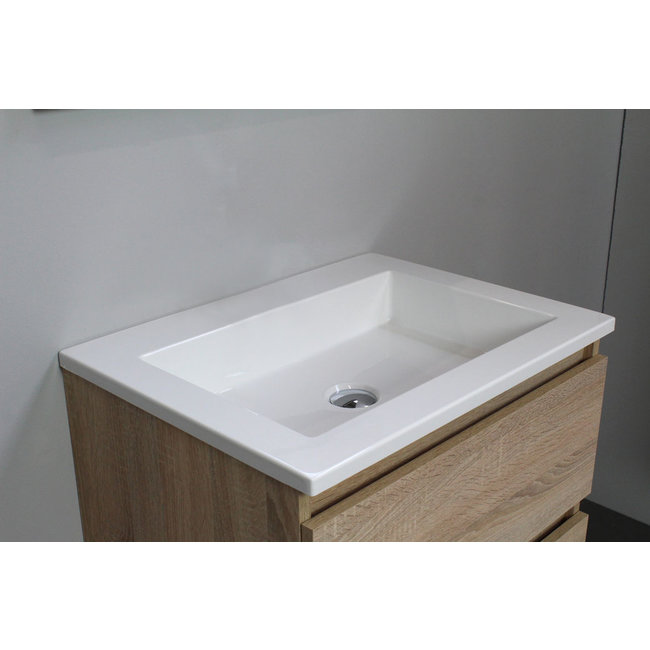 Basic Line Start badmeubel Whisky Oak onderkast en acryl wastafel 0 kraangat
