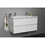 Basic Line Start badmeubel 100 cm incl. onderkast en acryl wastafel met 2 kraangaten