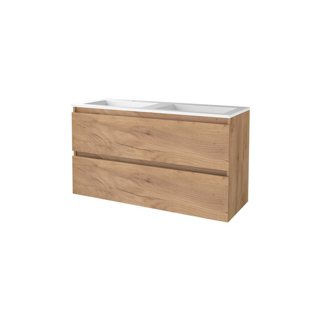 Basic Line Start badmeubel 120 cm onderkast met acryl wastafel 0 of 2 kraangaten
