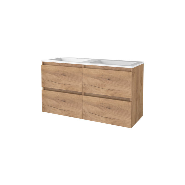Basic Line Start badmeubel 120 cm onderkast met acryl wastafel 0 of 2 kraangaten