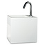 Luca Solid Surface fontein met open schap 35x18,5x32 cm met verdekte afvoer en kraangat rechts wit (mat of glans)