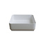 Luca Solid Surface opzetwastafel vierkant 40x40x13,5 cm met dunne rand wit mat