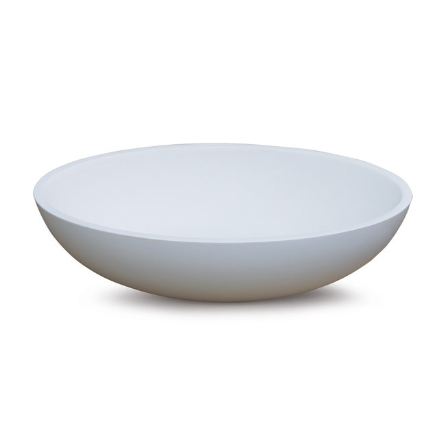 Luca Solid Surface opzetwastafel ovaal 48x32,5x12 cm wit of antraciet