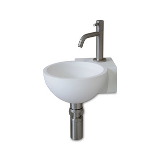 Luca Sanitair Luca hoekfontein zonder kraangat rond Solid Surface