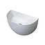 Luca Solid Surface wandfontein half rond wit mat 38x20x28 cm incl.  afvoerset chroom