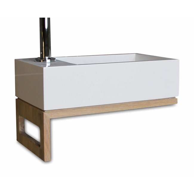 Luca fonteinset 35x18,5 cm met of zonder kraangat links of rechts te plaatsen wit