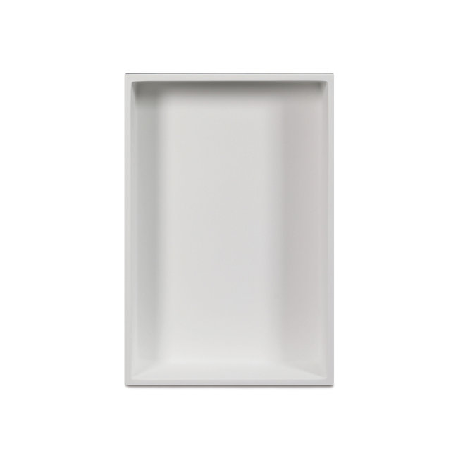Luca nis in- of opbouw 44,5x29,5x8 cm Solid Surface of Stone Resin wit en antraciet