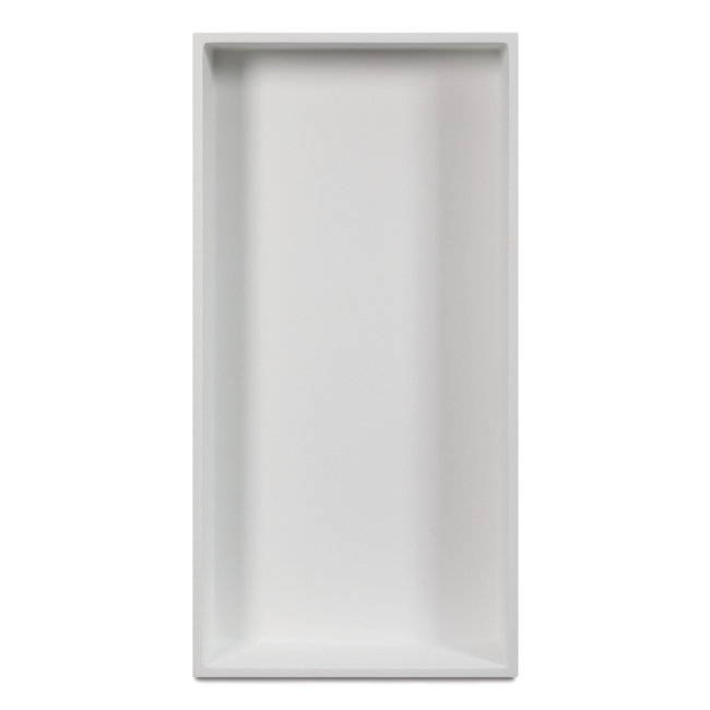 Luca nis in- of opbouw 59,5x29,5x8 cm Solid Surface of Stone Resin wit en antraciet