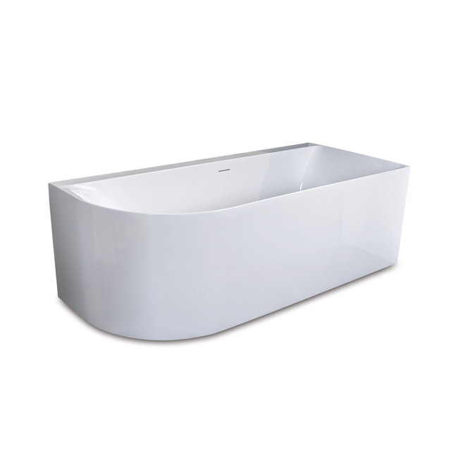 Luca Primo half vrijstaand hoekbad 165x75x60 cm  links of rechts acryl hoogglans wit